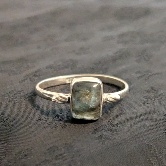 Artisan Jewelry - Solid Sterling Silver Natural Labordorite 925 Ring Size 9.5